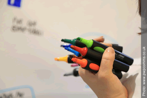 Pens in hand
